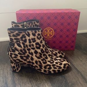 Tory Burch leopard booties